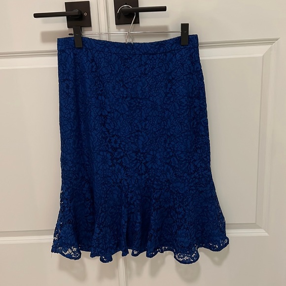 J.Crew Blue lace flutter skirt - Picture 1 of 5